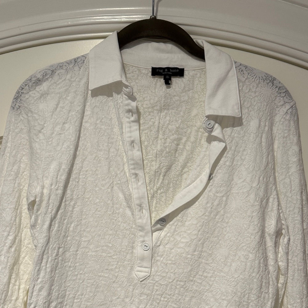 Rag & Bone Cream Textured Woman’s Shirt